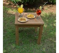 Teck'Attitude Table Basse d'appoint carrée en Teck Massif Coffee 45 x 45 cm