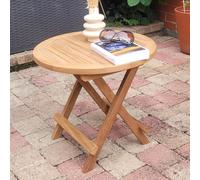 Teck'Attitude Table Basse Pliante Ronde en Teck Massif Kuta ø 50 cm