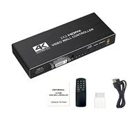 TECKEEN Contrôleur mural vidéo 4K Matrix 2x2 Processeur mural vidéo 1 x 2 1 x 4 1 x 3 2 x 1 3 x 1 4 x 1, prend en charge les entrées HDMI et DVI et 4 sorties HDMI, contrôleur d'affichage multi-écrans