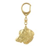 Teckel à poil dur, Chien-saucisse IV - Porte-clés doré avec chien, décoration de
