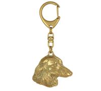 Teckel à poil dur, Chien-saucisse - Porte-clés doré avec chien, décoration de sa
