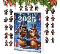 Teckel Avent de Noël | Calendrier de l'Avent 24 Jours avec Teckel de Noël,Décoration d'Intérieur 2D - Pour Vacances Décembre Cheminée Fenêtre Fête Entrée