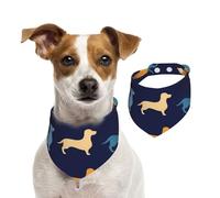 Teckel Bleu Orange Chien,Bandanas pour Chien, écharpe en Coton, Bavoirs réglables pour Animaux de Compagnie,M