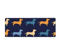 Teckel Bleu Orange Chien,Grand Tapis de Souris pour Bureau, Clavier d'ordinateur, avec Base en Caoutchouc antidérapante, 30 x 80 cm