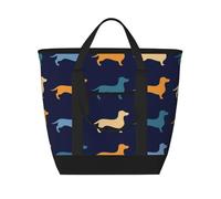 Teckel Bleu Orange Chien,Sacs à lunch isothermes de grande capacité pour femmes et hommes