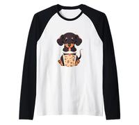 Teckel Boba Tea Bubble Tea Anime Kawaii Dog Manche Raglan