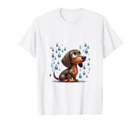 Teckel ce Chien Triste déteste la Pluie T-Shirt Graphique avec Valeur