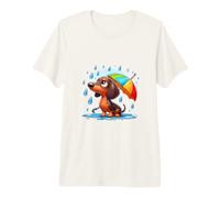 Teckel ce Chien Triste déteste la Pluie T-Shirt Haut de Gamme
