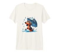 Teckel ce Chien Triste déteste la Pluie T-Shirt Haut de Gamme