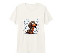 Teckel ce Chien Triste déteste la Pluie T-Shirt Haut de Gamme