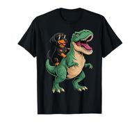 Teckel Chevauchant Un T-Rex Chien Teckel T-Shirt
