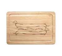 Teckel Chien Corps de A Saucisse Cœur D'un Lion Rectangulaire Planche à Découper en Bois