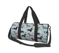 Teckel Chiens Bleu, Sac de Voyage de Grande capacité, Sac à Main Rond, Sac de Voyage de Sport, fourre-Tout, Sac de Fitness