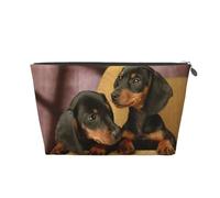 Teckel Chiots Animaux Chiens Petit Teckel, Trousse de Toilette Trousse de Maquillage Sac à cosmétiques Trousse de Toilette de Voyage Portable