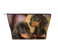 Teckel Chiots Animaux Chiens Petit Teckel, Trousse de Toilette Trousse de Maquillage Sac à cosmétiques Trousse de Toilette de Voyage Portable