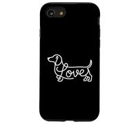 Teckel Chiweenie Wiener Dog Love Sketch Art Doxie Coque pour iPhone SE (2020) / 7/8