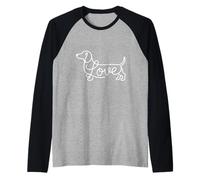 Teckel Chiweenie Wiener Dog Love Sketch Art Doxie Manche Raglan