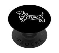 Teckel Chiweenie Wiener Dog Love Sketch Art Doxie PopSockets PopGrip Adhésif