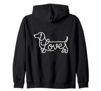 Teckel Chiweenie Wiener Dog Love Sketch Art Doxie Sweat à Capuche