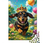 Teckel Couronne Ballons Puzzle, 1000 Pièces pour Adultes Haute Qualité