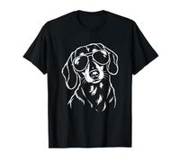 Teckel dans des Lunettes de Soleil Cool Portrait Minimaliste T-Shirt