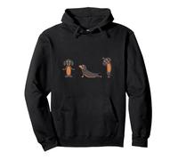 Teckel de yoga - teckel kundalini hatha ashtanga Sweat à Capuche, Unisexe pour adultes, Noir, S