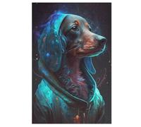 Teckel Dog Puzzles Adultes 1000 Pièces en Bois, Jouet De Puzzle De Défi De Cerveau pour des Enfants, D’Intelligence 78×53cm