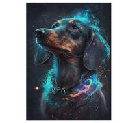 Teckel Dog Puzzles en Bois 300 Pièces Adultes, Poster Jigsaw Puzzle, Design Unique Jouet Éducatif pour Adolescents Et Enfants 42×30cm