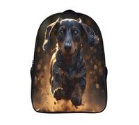 teckel en pleine course 3d imprimé sac d'école pour ado et adultes à la mode et durable animal sac à dos d'école mode 2 compartiment garçons filles décontracté livre sac-16, pour les voyages affaires
