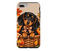 Teckel Feuilles d'automne Citrouilles et Livres Automnes Coque pour iPhone 7 Plus/8 Plus