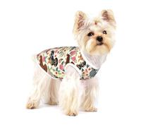 Teckel Floral Fleurs Vintage,T-Shirt sans Manches en Coton pour Animaux de Compagnie, Gilet Respirant, Extensible et Doux,M