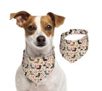 Teckel Floral Vintage Fleurs Doxie Doxie Teckels Mignon,Bavoir pour Animaux de Compagnie, écharpe, Bandana pour Chats et Chiens, Serviette pour Chiens, écharpe réglable pour Animaux de Compagnie,L