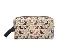 Teckel Floral Vintage Fleurs Doxie Doxie Teckels Mignon Grande Capacité Organisateur Cosmétique, Trousse de Maquillage de Voyage pour Femme