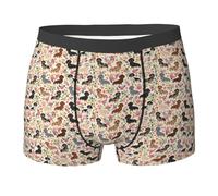 Teckel Floral Vintage Fleurs Doxie Doxie Teckels Mignon, sous-vêtements pour Hommes Boxer Briefs Confort Doux Stretch pour Homme