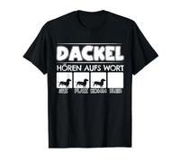 Teckel Hören Aufs Wort - Teckel à Poils Longs T-Shirt Graphique avec Valeur, Homme, Noir, M