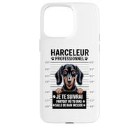 Teckel Humour Harceleur Professionnel Chien Drôle Coque pour iPhone 15 Pro Max