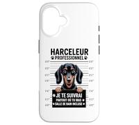 Teckel Humour Harceleur Professionnel Chien Drôle Coque pour iPhone 16