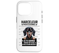 Teckel Humour Harceleur Professionnel Chien Drôle Coque pour iPhone 16 Pro