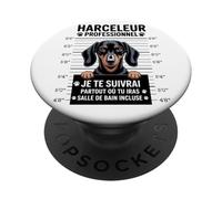 Teckel Humour Harceleur Professionnel Chien Drôle PopSockets PopGrip Adhésif
