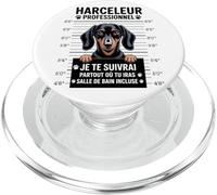 Teckel Humour Harceleur Professionnel Chien Drôle PopSockets PopGrip pour MagSafe