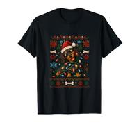 Teckel Laid de Noël Tricot Chien Maman Bonnet Père Noël T-Shirt