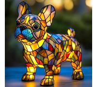 Teckel Lampe, Bouledogue FrançAis Lampe, Veilleuse Artistique SéRie Chien, LED LumièRes DéCoratives pour Animaux De Compagnie,RéSine Couleur Vintage avec Chargement UsbConvient à Divers ScéNarios (A)