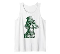 Teckel Mignon avec Lunettes de Soleil Trèfle St Patrick Day Débardeur