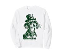 Teckel Mignon avec Lunettes de Soleil Trèfle St Patrick Day Sweatshirt