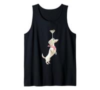 Teckel Occidental avec Bandana, Martini et Rayures Roses Débardeur