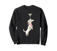 Teckel Occidental avec Bandana, Martini et Rayures Roses Sweatshirt