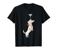 Teckel Occidental avec Bandana, Martini et Rayures Roses T-Shirt
