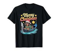 Teckel Père Noël sur gondole de Noël pour Amoureux des Chiens T-Shirt