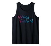 Teckel Retro Silhouette Synthwave pour les amoureux des chiens Débardeur