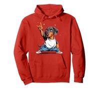 Teckel Rock Musique Hommes Enfants Femmes Saucisse Chien Blaireau Sweat à Capuche